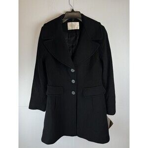 Fleurette 100% Wool Black Coat Size: 6 Petite NWT $1,600